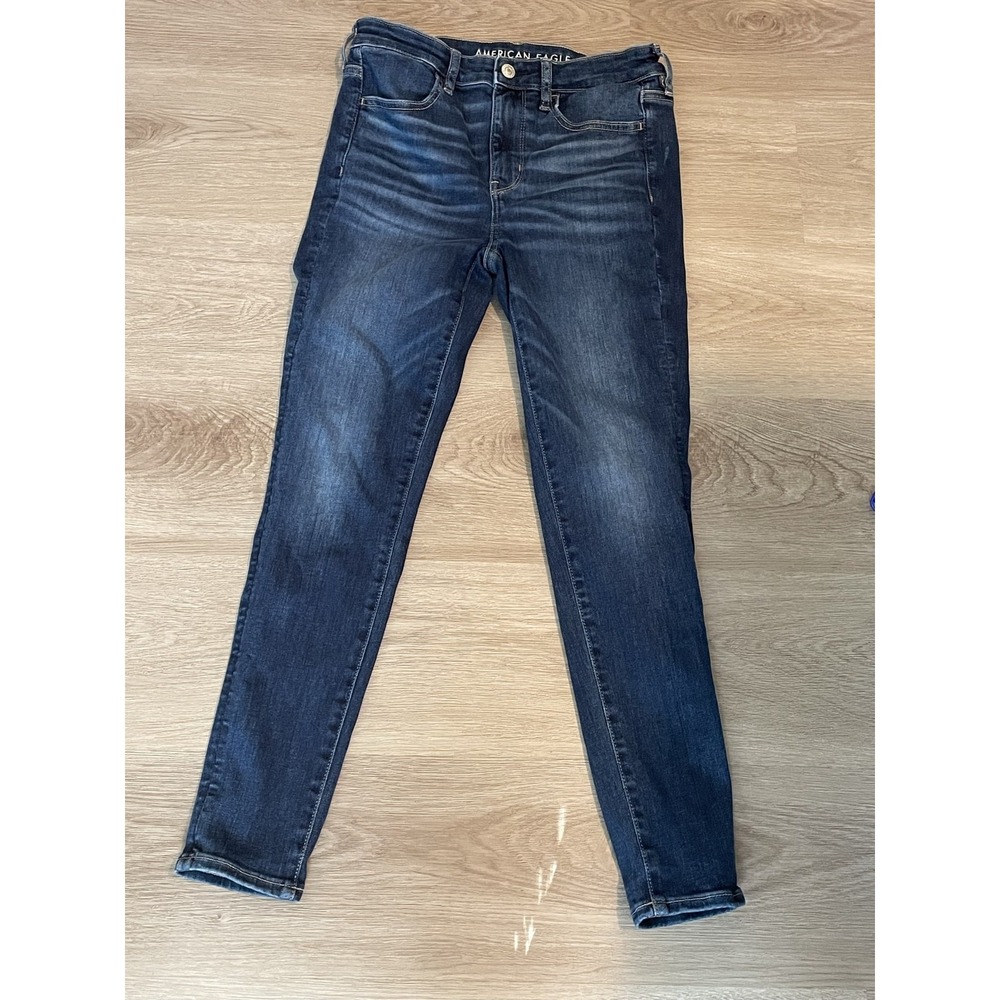 American Eagle Skinny Jeans Womens 6 Short Blue High Rise Stretch Denim Casual
